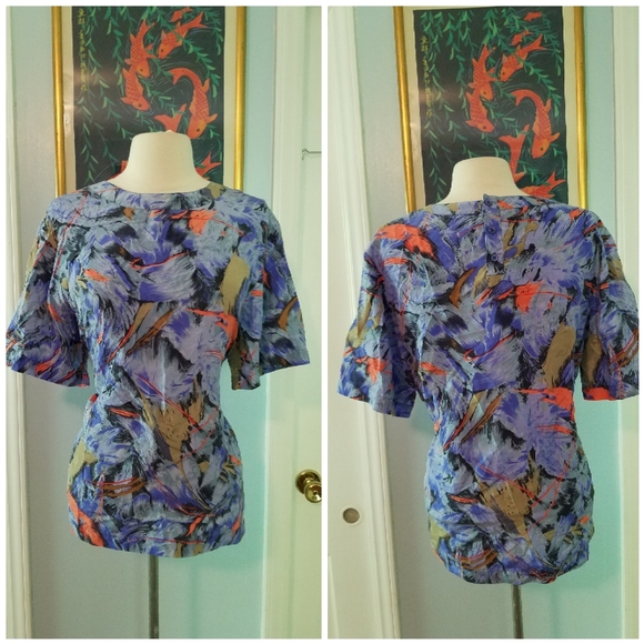 VTG JMS Collection silk blouse- small WN - Picture 7 of 7